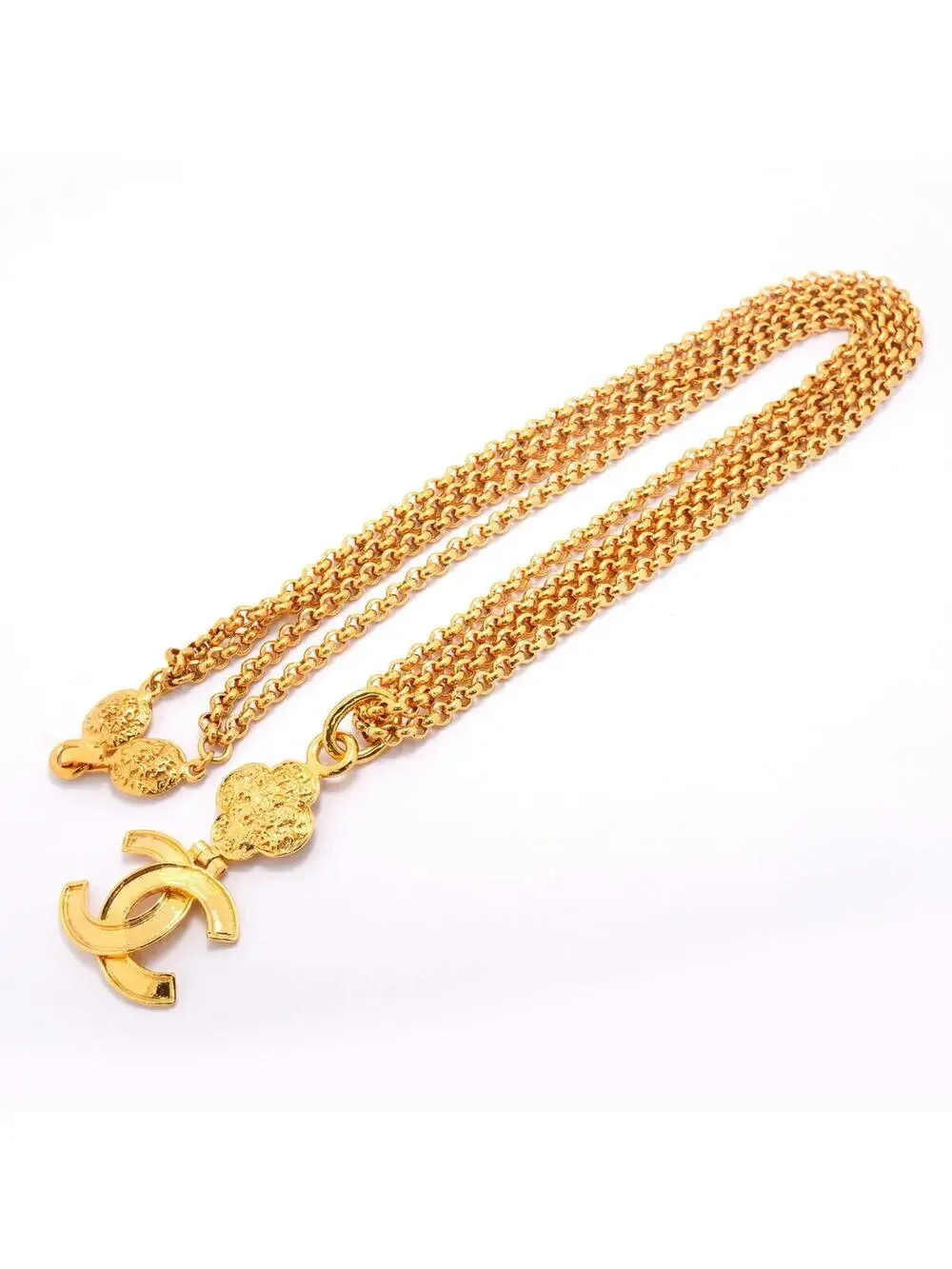 Chanel Cc Logo Pendant Necklace Metal #357886C11B